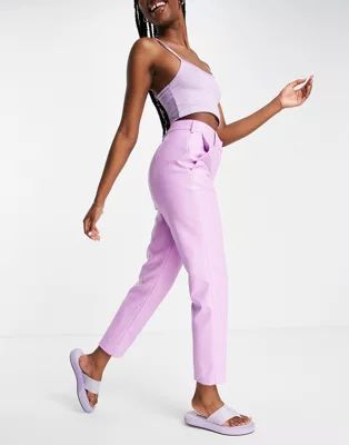 French Connection Crolenda suit pants in lilac PU - part of a set | ASOS (Global)