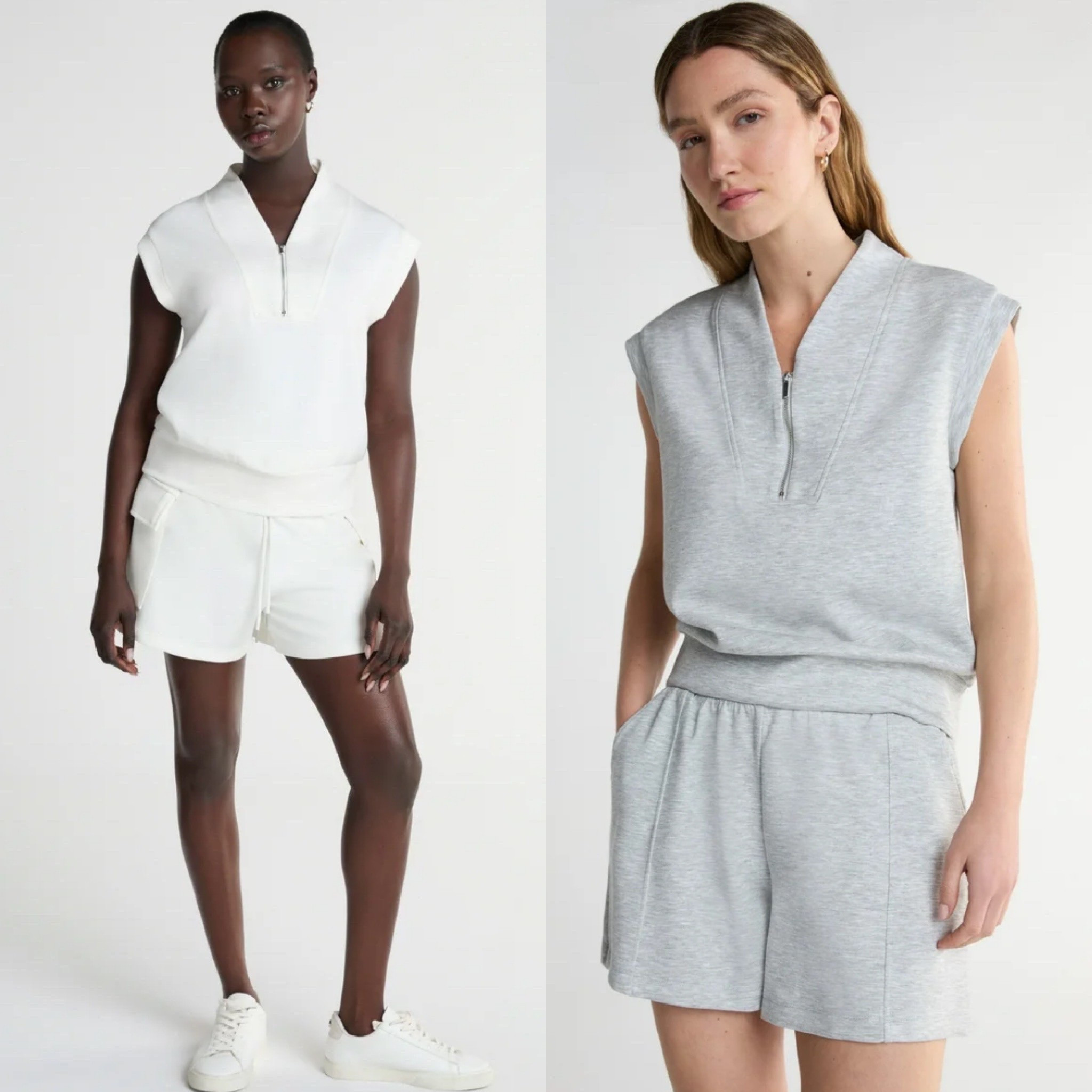 New colors and styles in the popular scuba sets by scoop at Walmart!! Runs tts. I ordered a M.
Love the shawl top with the shorts!