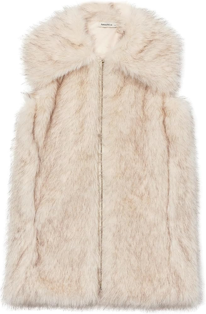 Amazhiyu Women Winter Jacket Sleeveless Faux Fur Vest Lapel Coat | Amazon (CA)