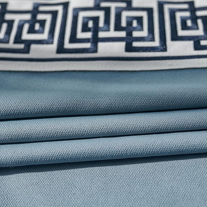 Blue Pinch Pleat Linen Room Darkening Curtain Elegant Embroidery Luxury Window Curtain,for Bedroo... | Amazon (US)