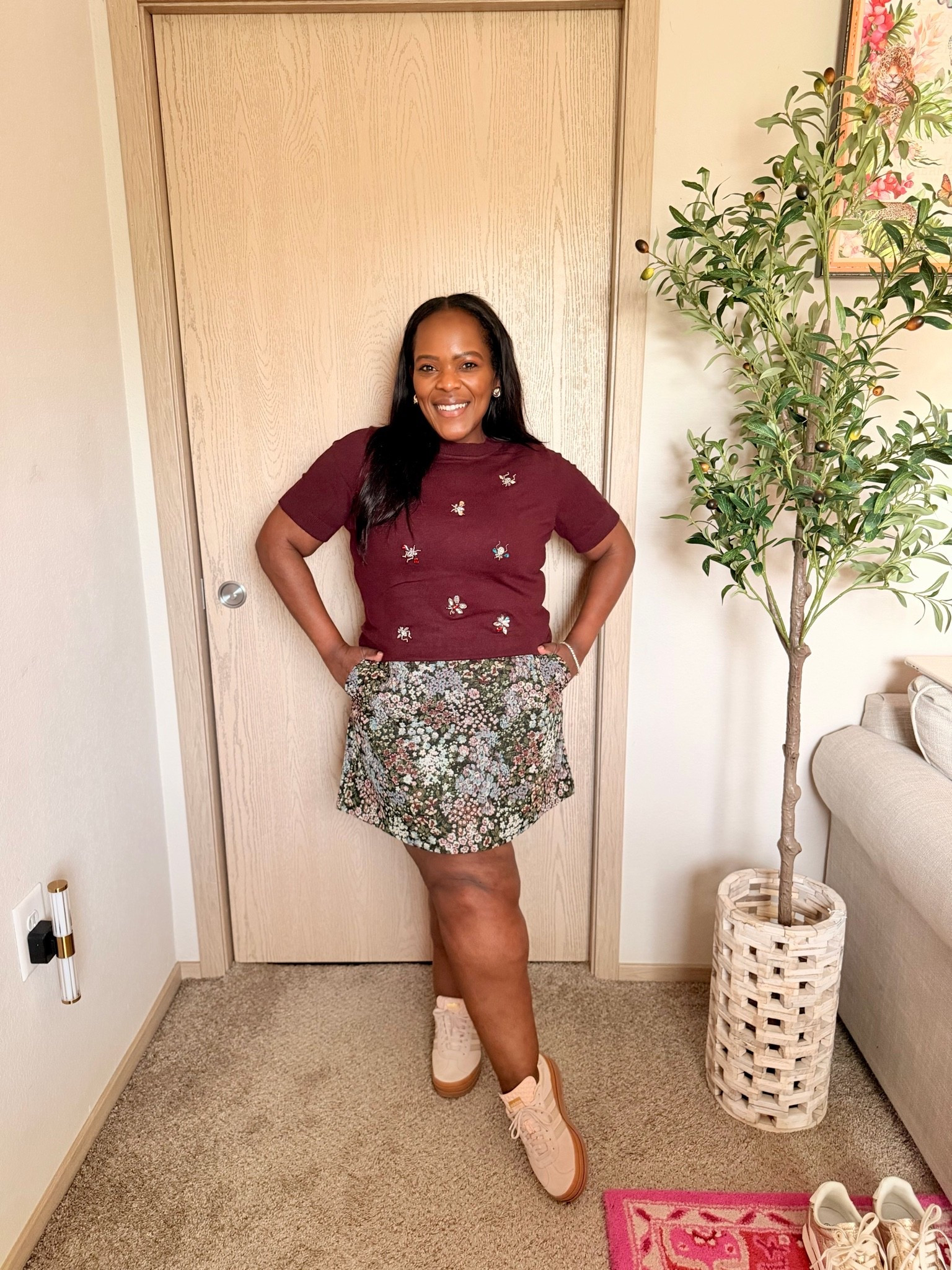 The cutest Walmart outfit that you can wear now and later into Fall! Wearing a large in the sweater and a size 14 in the skirt.

#LTKgrwm #LTKootd #LTKPetite