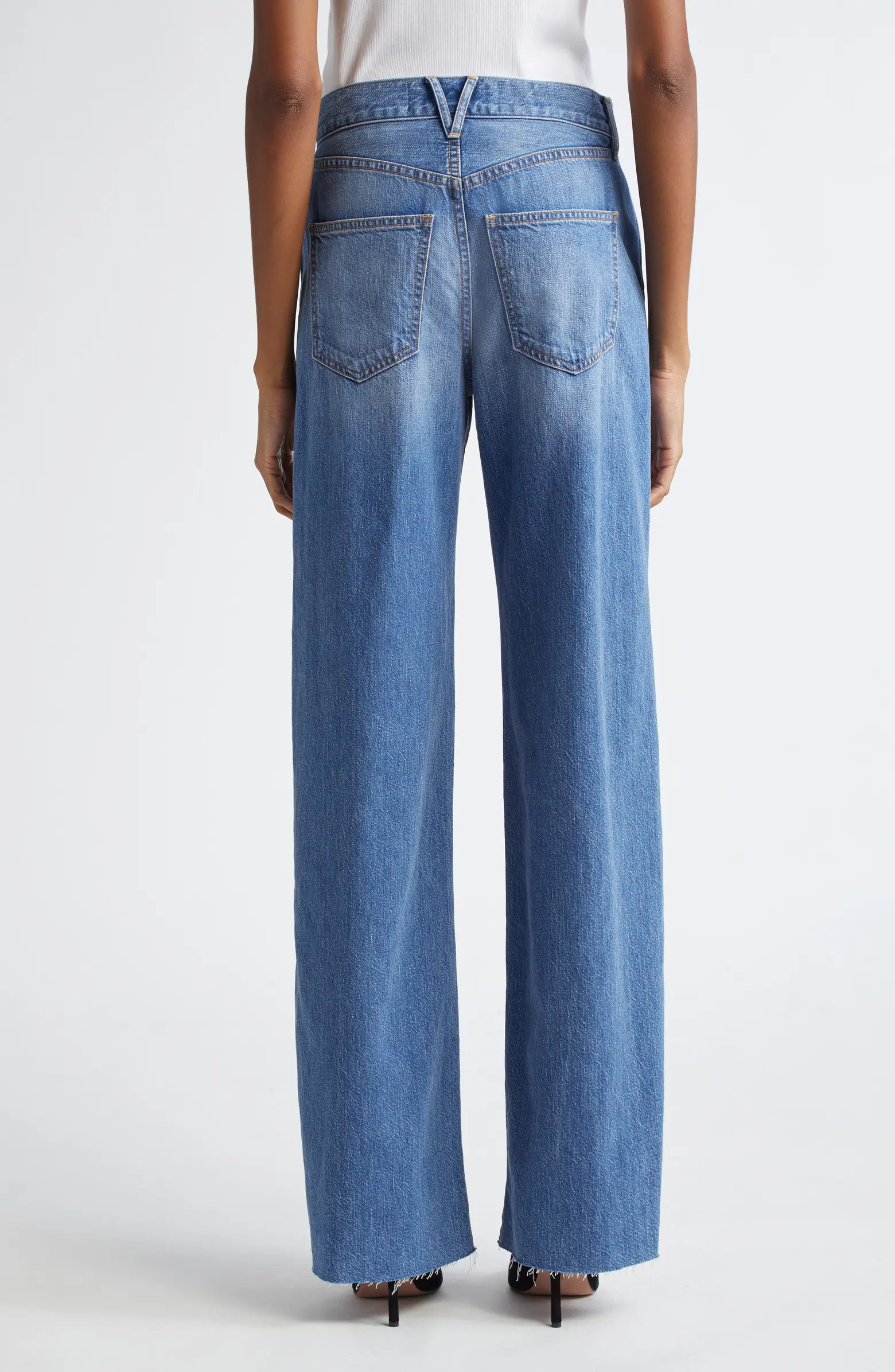 Taylor High Waist Raw Hem Wide Leg Jeans | Nordstrom