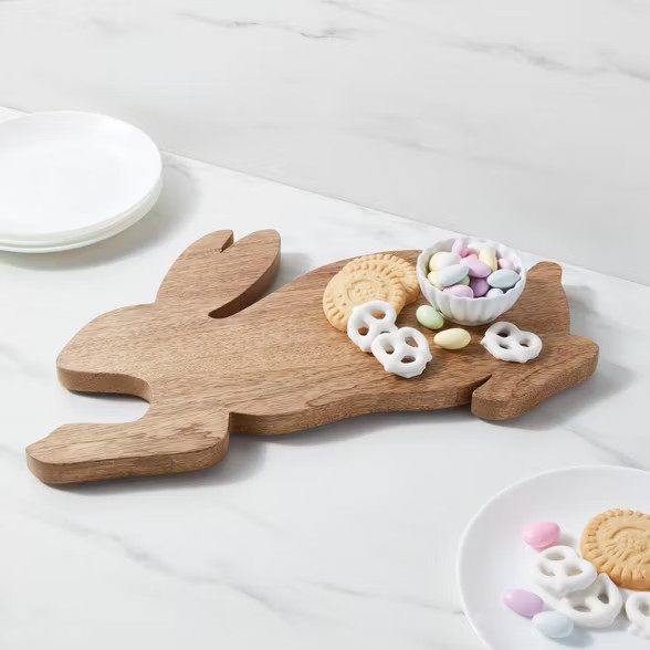 16" x 9" Wood Bunny Shaped Serving Board - Threshold™ | Target