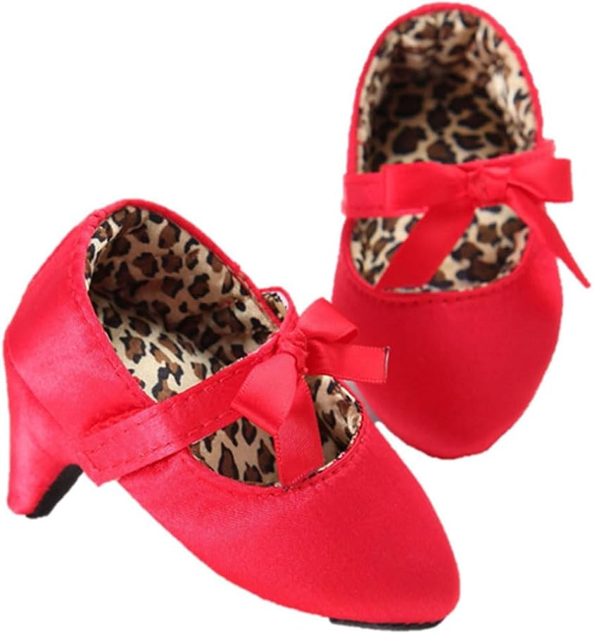 Newborn Baby Girls Princess Shoes with High Heels Bowknot Soft Sole Crib Shoes Infant Girl Photog... | Amazon (US)