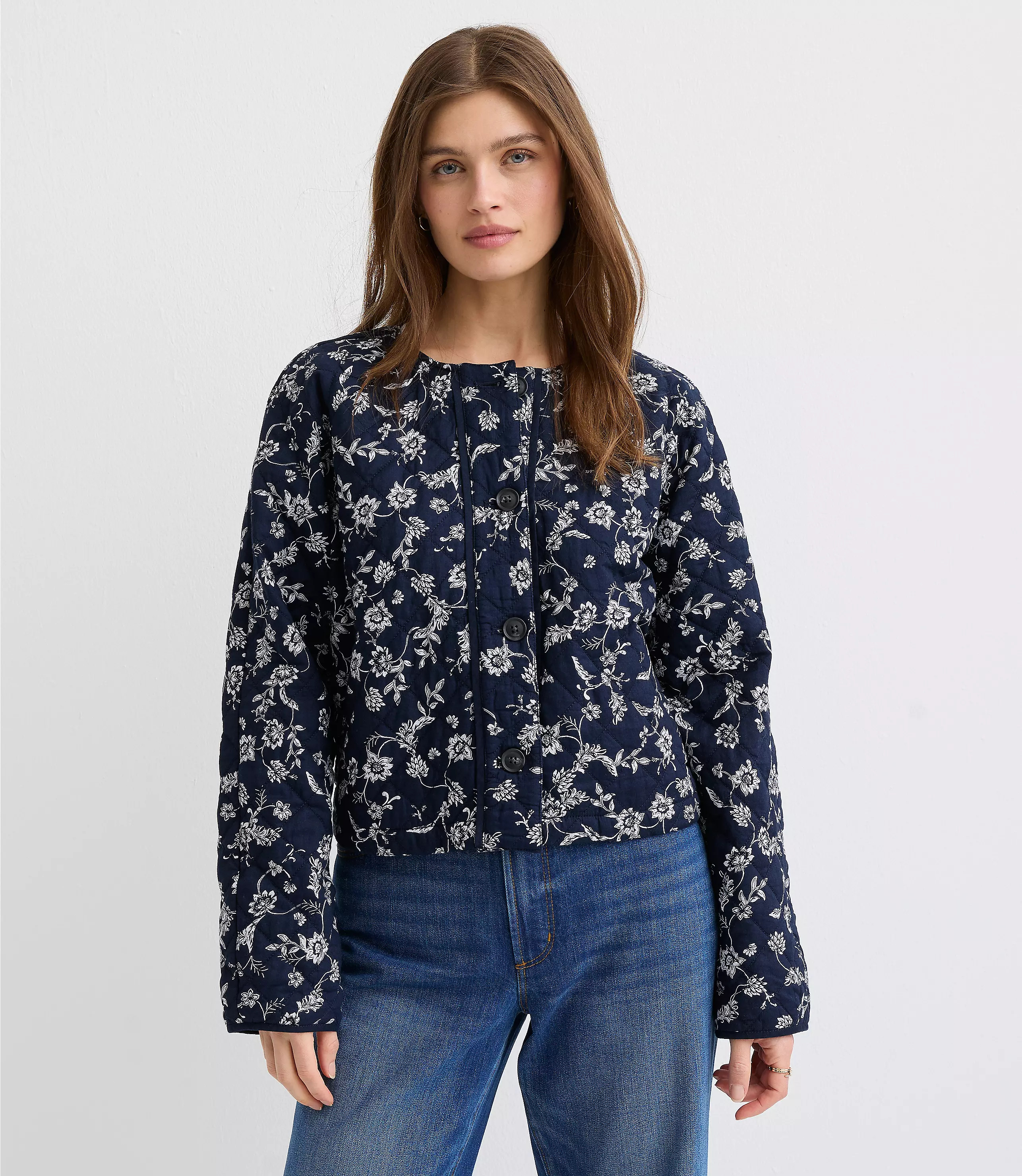 Floral Quilted Jacket | LOFT