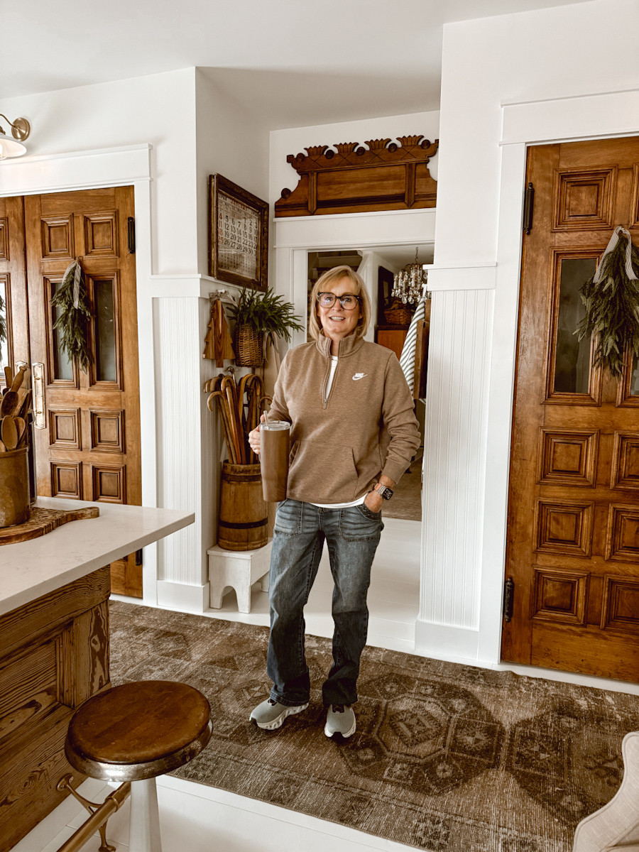 Deb's outfit of the day includes this cozy Nike quarter zip from Kohls. She also loves these jeans from Amazon.  

 #LTKootd #LTKSeasonal #LTKMidsize