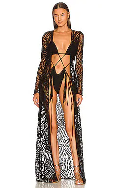 Michael Costello x REVOLVE Ryland Robe in Black from Revolve.com | Revolve Clothing (Global)