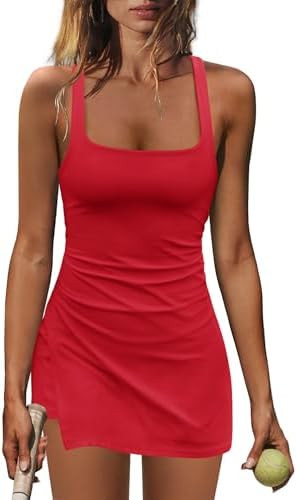 Nirovien Womens Tennis Dress with Built in Shorts Athletic Dresses Workout Dress Skort Dress Golf... | Amazon (US)