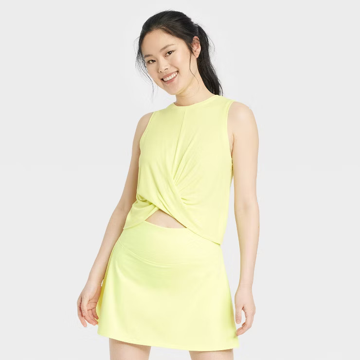 Women's Twist-Front Cropped Tank Top - All in Motion™ | Target