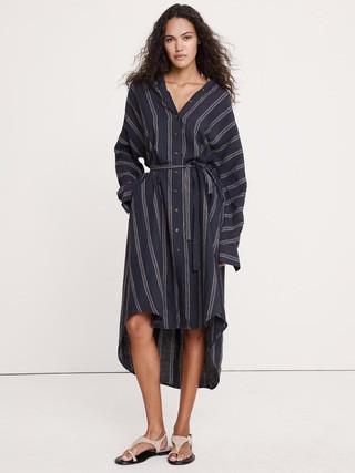 Linen Midi Shirt Dress | Banana Republic (US)