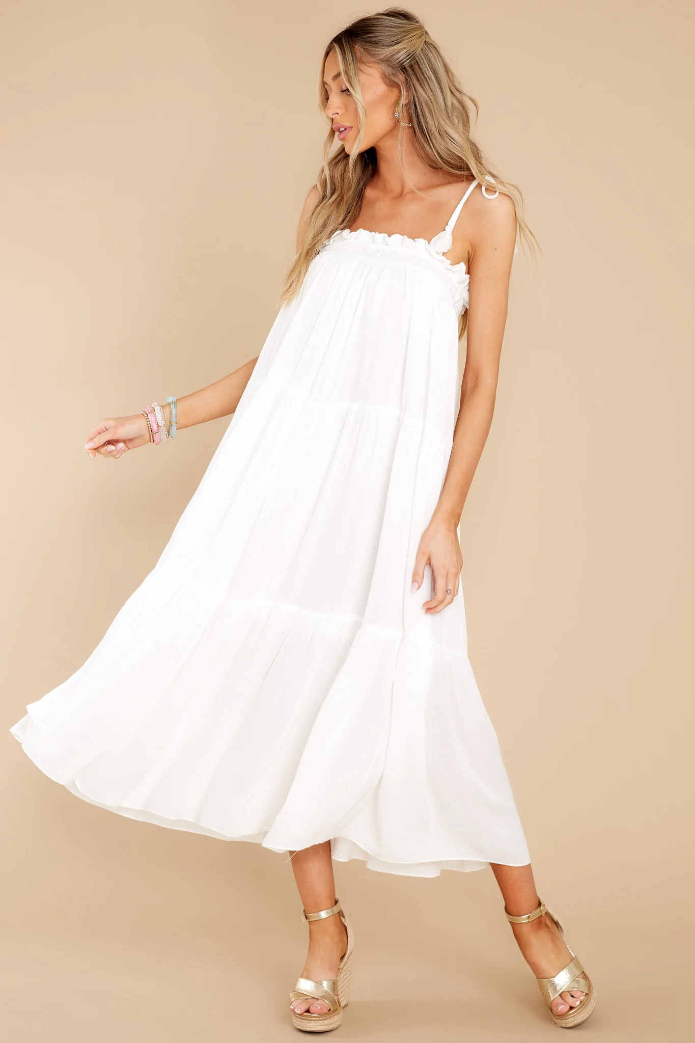 Gulf Shores Getaway White Maxi Dress | Red Dress 