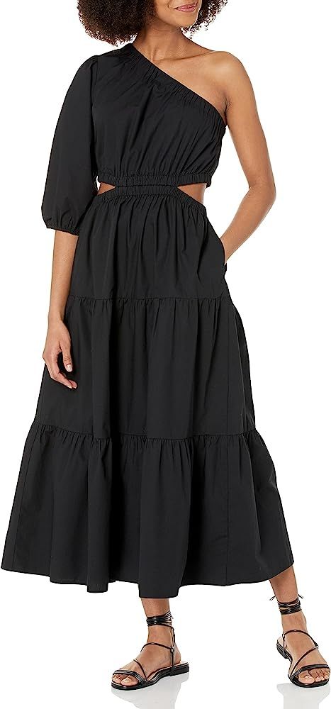 The Drop Women's April One Shoulder Cut-Out Tiered Midi Dress | Amazon (US)