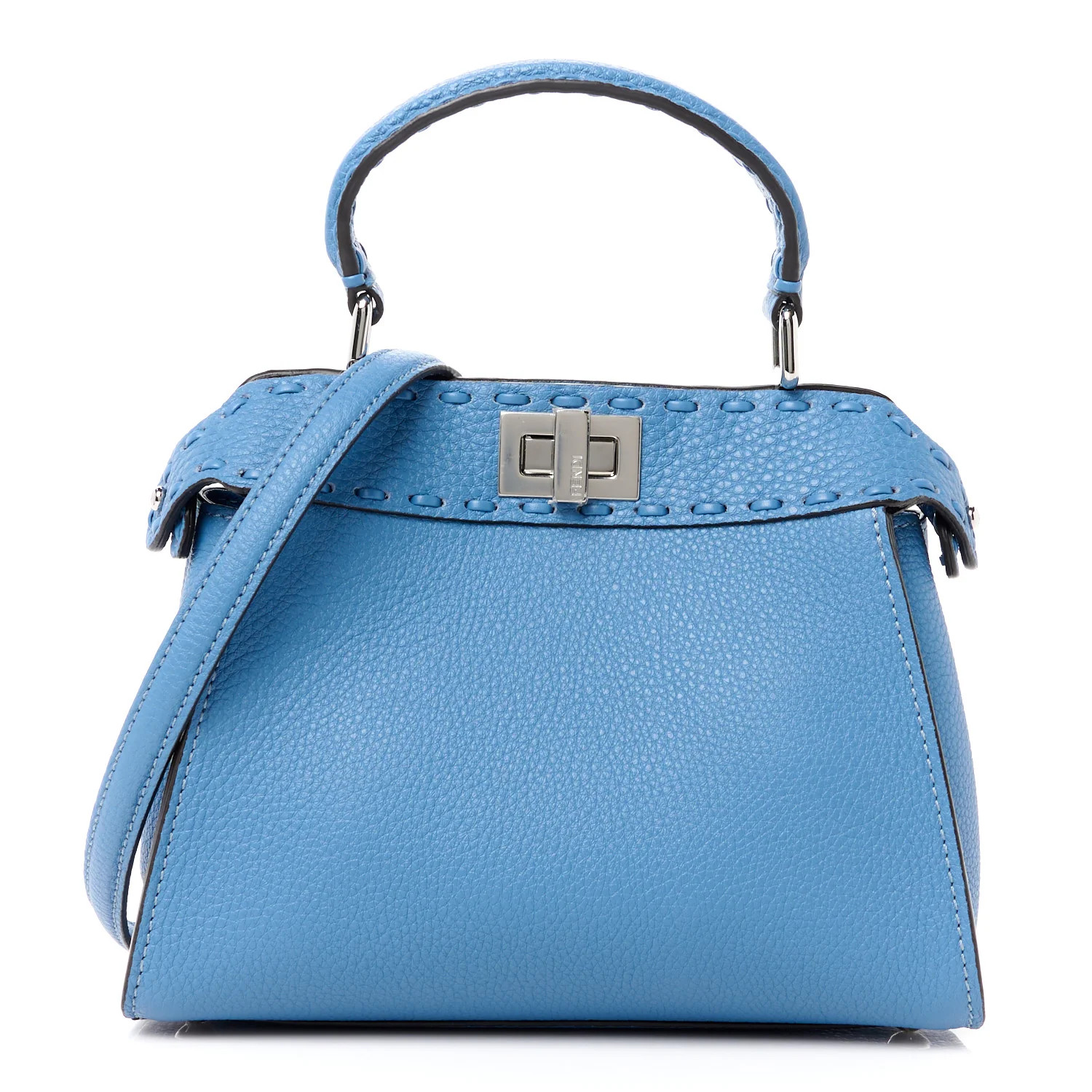 Vitello Granato Camoscio Selleria Macro Stitchings Mini Peekaboo Iconic Satchel Argento Blue | FASHIONPHILE (US)