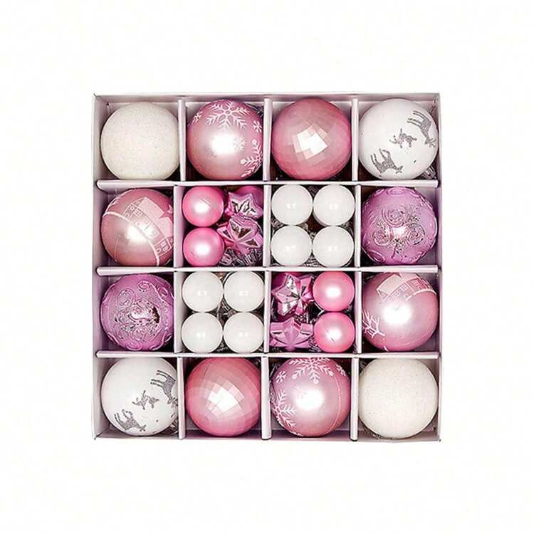 Christmas Balls Ornaments, 44Pcs Sequined Decorative Holiday Tree Balls For Christmas Tree Decoration | SHEIN