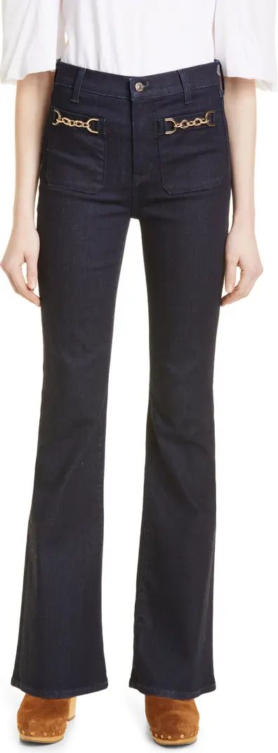 Veronica Beard Florence Chain High Waist Flare Jeans | Nordstrom | Nordstrom