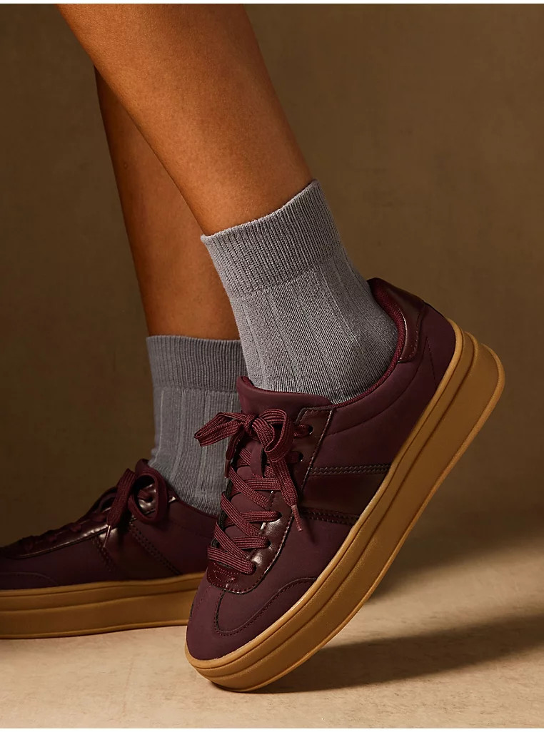 Burgundy Flatform Retro Trainers | George at ASDA
