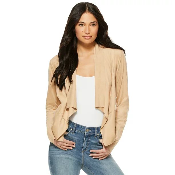 Sofia Jeans by Sofia Vergara Women's Faux Suede Moto Jacket | Walmart (US)