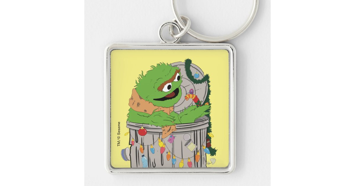 Sesame Street | Christmas Oscar the Grouch Keychain | Zazzle