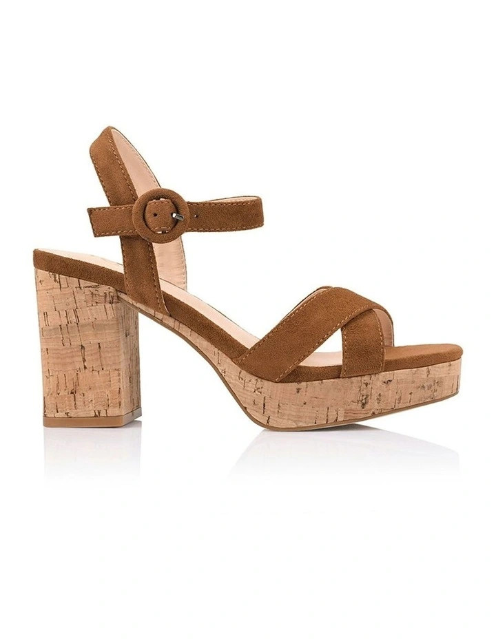 Hazel Platform Heels in Chestnut Tan Micro | Myer
