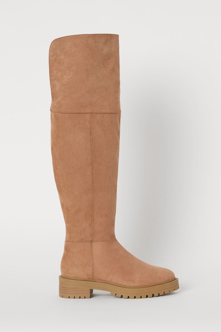 Knee-high boots - Beige - Ladies | H&M IE | H&M (UK, MY, IN, SG, PH, TW, HK)