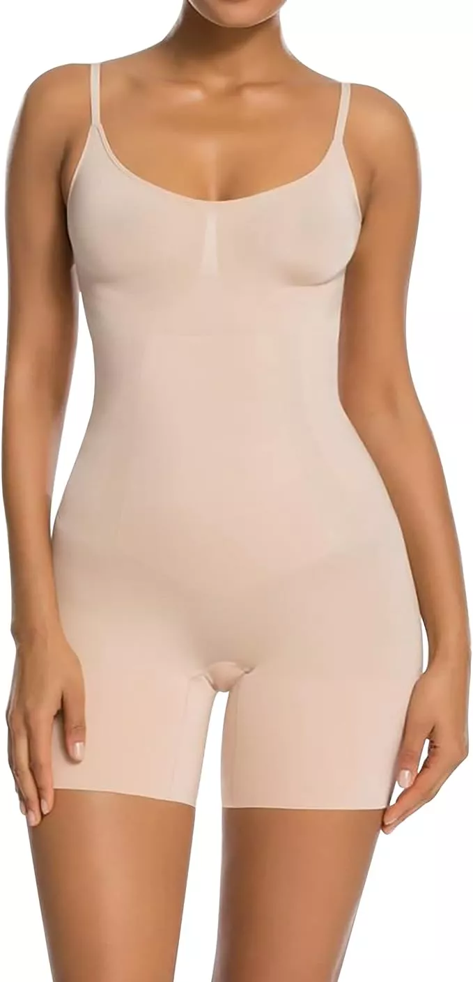 SHAPERX Shapewear Medium Women's Tummy Control Full Body Shaper Open Bust  Black