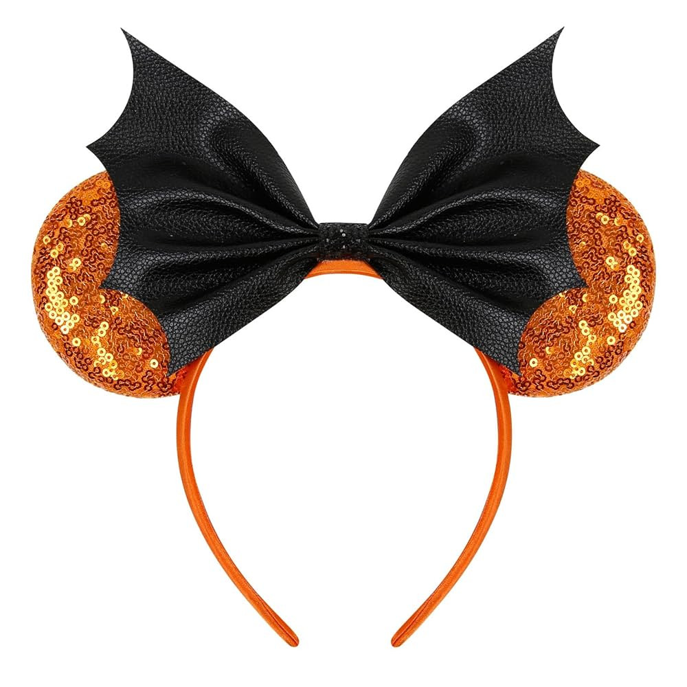 Halloween Mouse Ears Headbands for Women Bat Mouse ear Headband Cute Orange Mouse Ears for Women ... | Amazon (US)