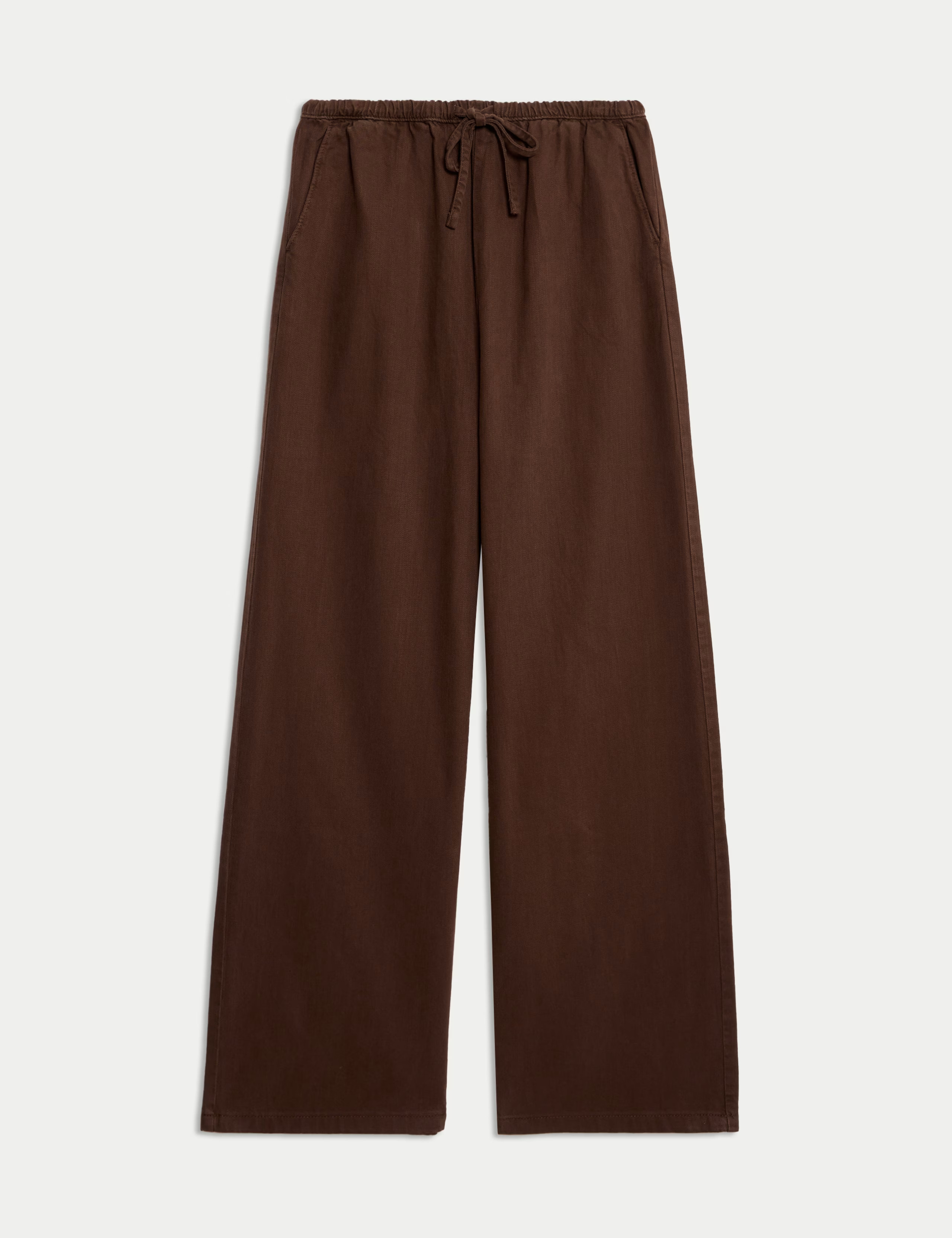Denim Drawstring Wide-Leg Trousers | Marks & Spencer (UK)