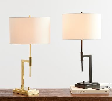 Atticus Metal USB Table Lamp | Pottery Barn (US)