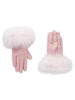 Fox Fur-Trim Leather Gloves | Saks Fifth Avenue OFF 5TH