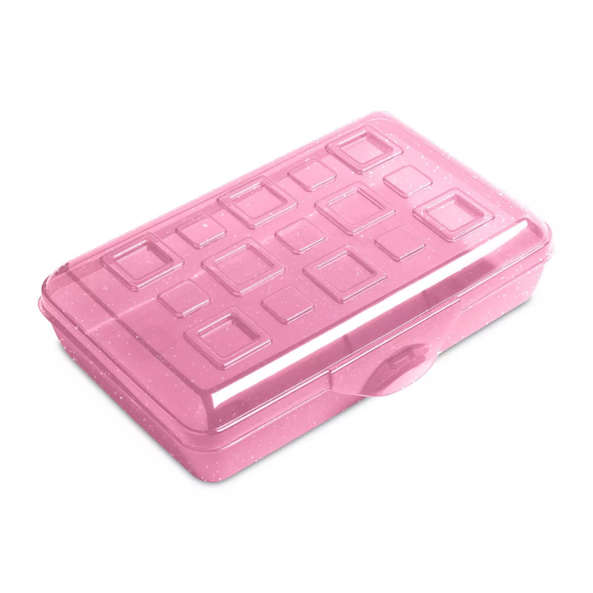 Sterilite Pencil Box Translucent Pink Glitter | Target