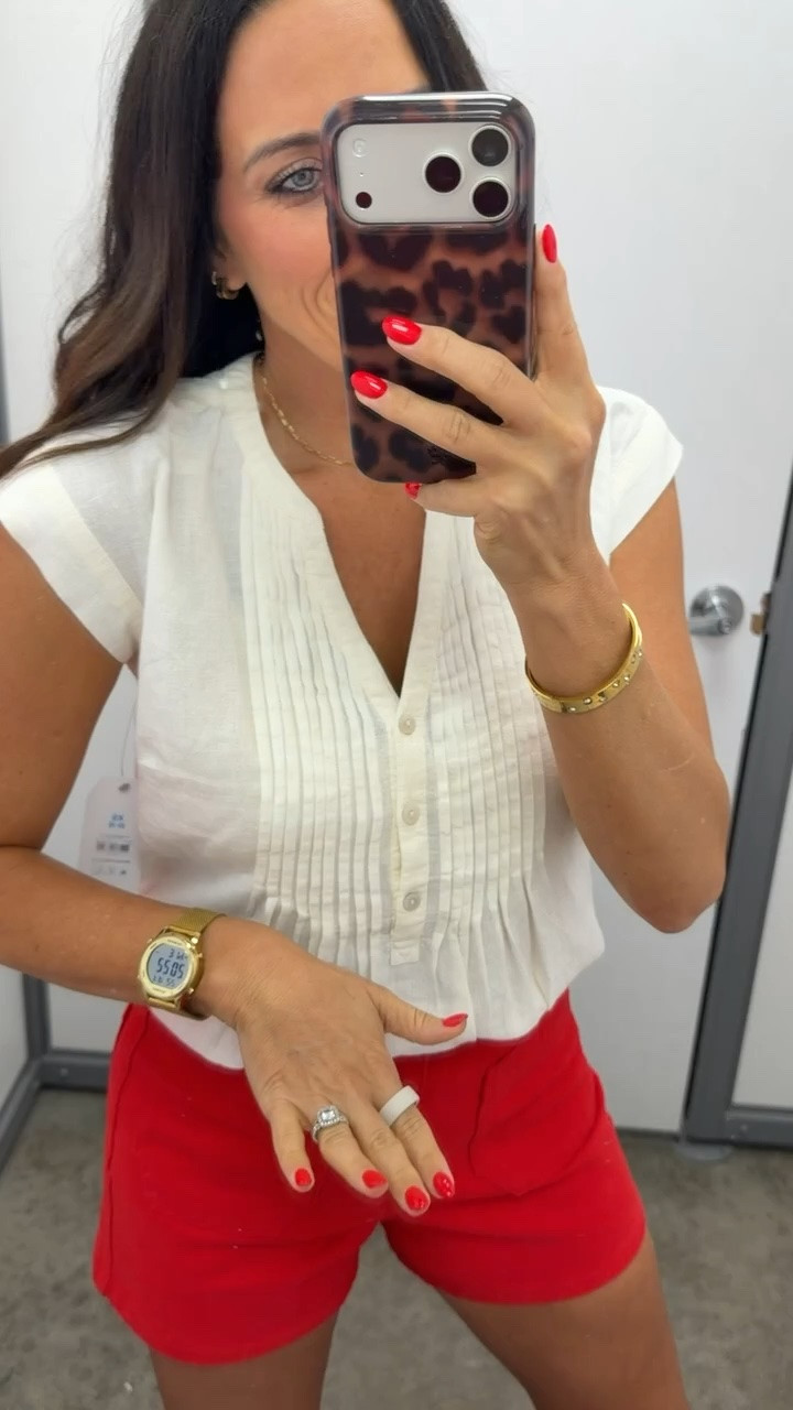 This outfit looks so classy but feels effortless ❤️ The red shorts are such a fun pop of color for summer, and this white top is one of those staple pieces you’ll wear with everything. Perfect for vacations, brunch, summer events, or just looking put together without trying too hard.

OUTFIT DETAILS:
Top: Walmart
Shorts: Walmart
Sandals: Walmart

Size XS, 5’3 for reference

#LTKStyle #LTKFinds #WalmartFashion #WalmartStyle #SummerOutfit #AffordableFashion #ClassyStyle #EverydayOutfit #OOTD #LTKUnder50