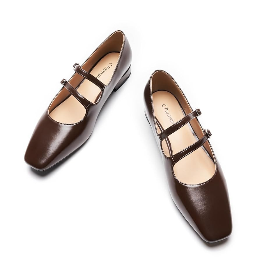 C.Paravano Women's Mary Jane Shoes | Ballet Flats | Women's Flats | Square Toe | Flat Shoe | Bloc... | Amazon (US)