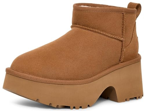 UGG Women's Classic Ultra Mini New Heights Boot, Chestnut, 8 | Amazon (US)