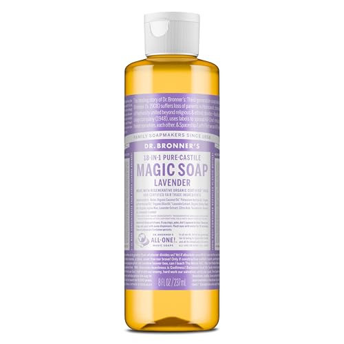 Dr. Bronner's Magic Soap-Pure-Castile Liquid Soap (Lavender, 8 ounce)-Regenerative Organic Certified Oils, 18-in-1 Uses: Body, Hair, Laundry, Pets & Dishes, Concentrated, Vegan, Non-GMO | Amazon (US)