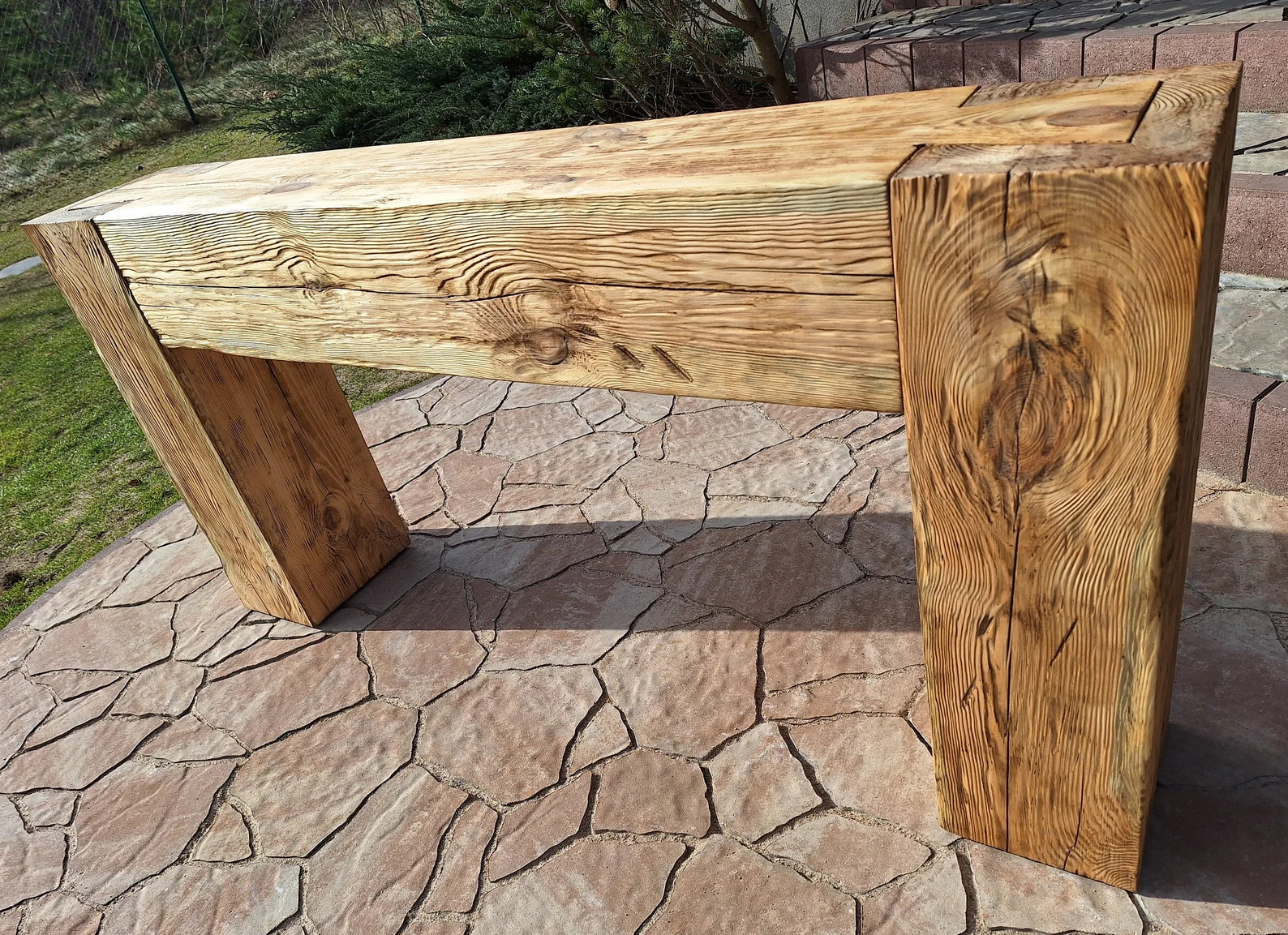 Console Table Made of Old Solid Wood Beams Joined in Dovetail. Rustic Style. Modern Barn Farm Hou... | Etsy (Global)