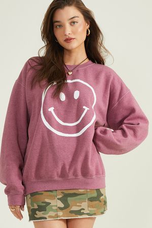 Smiley Oversized Sweatshirt | Altar'd State