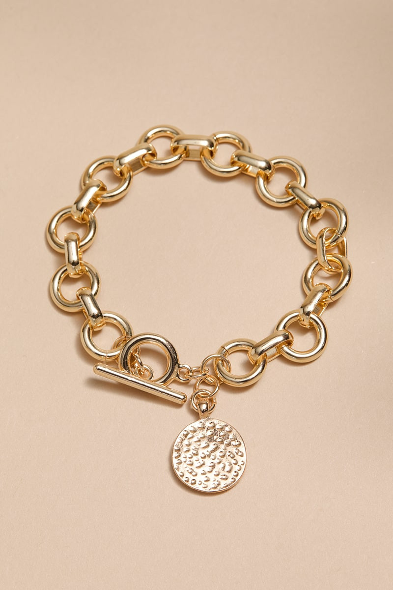 Alana Chunky Hoop Charm Bracelet | Francesca's