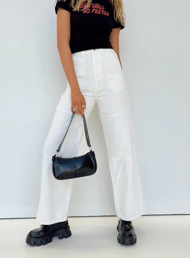 Calcetto Wide Leg Jeans White | Princess Polly US