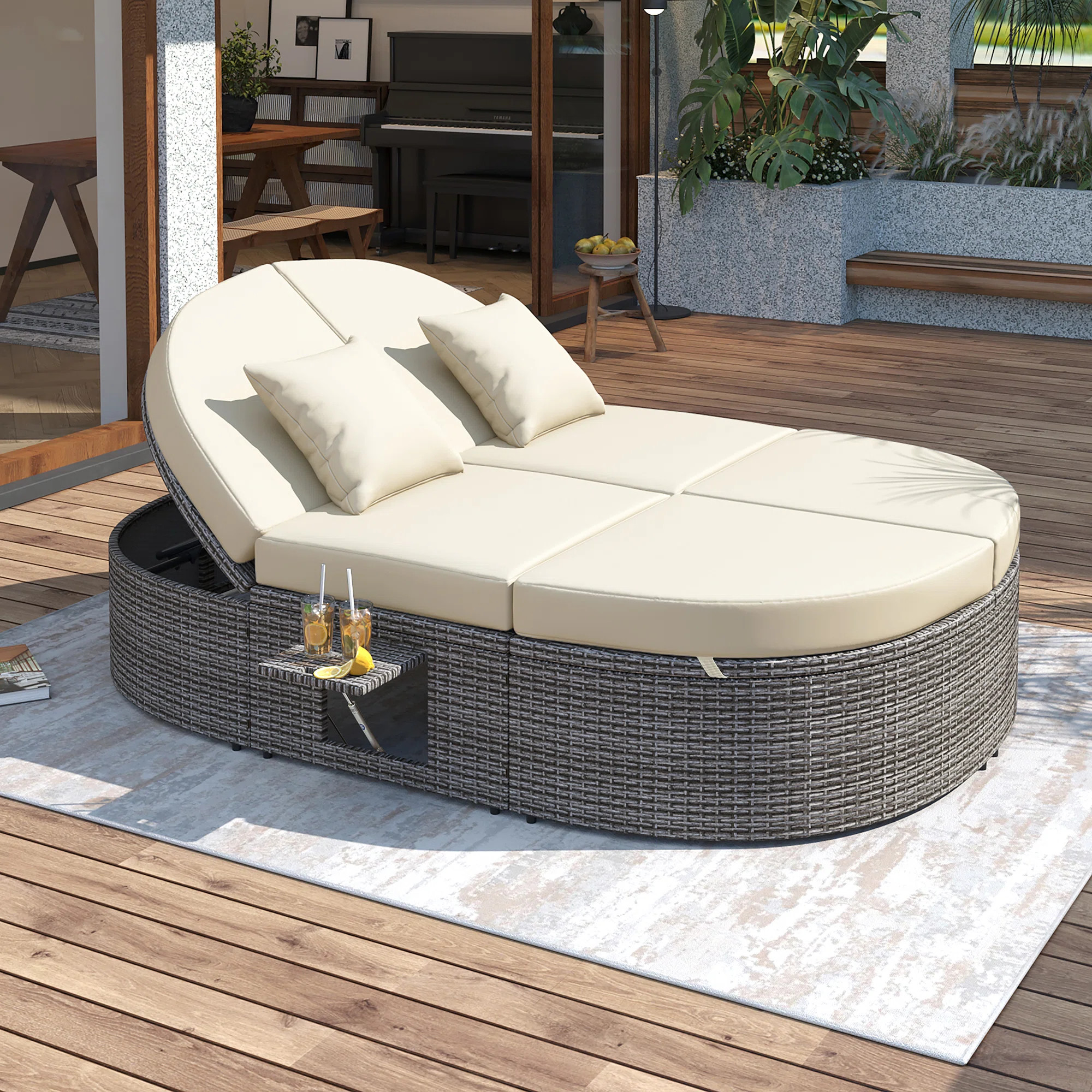 Ebern Designs Chonie 78.7'' Outdoor Patio Daybed | Wayfair | Wayfair North America
