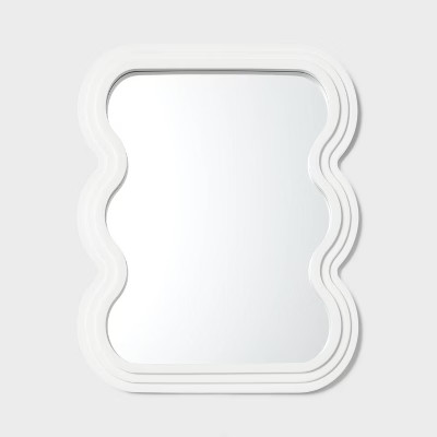 Wave Kids' Mirror White - Pillowfort™: Squiggly Wavy Decorative Wall Sculpture, Resin & Glass, ... | Target