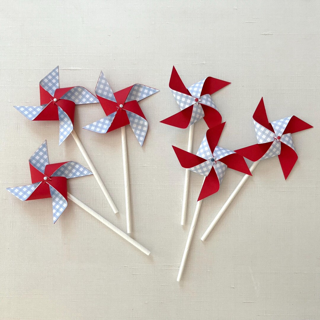 Boy Birthday Pinwheels | One Little Firecracker Birthday | Red, Blue and White Pinwheels | Patrio... | Etsy (US)