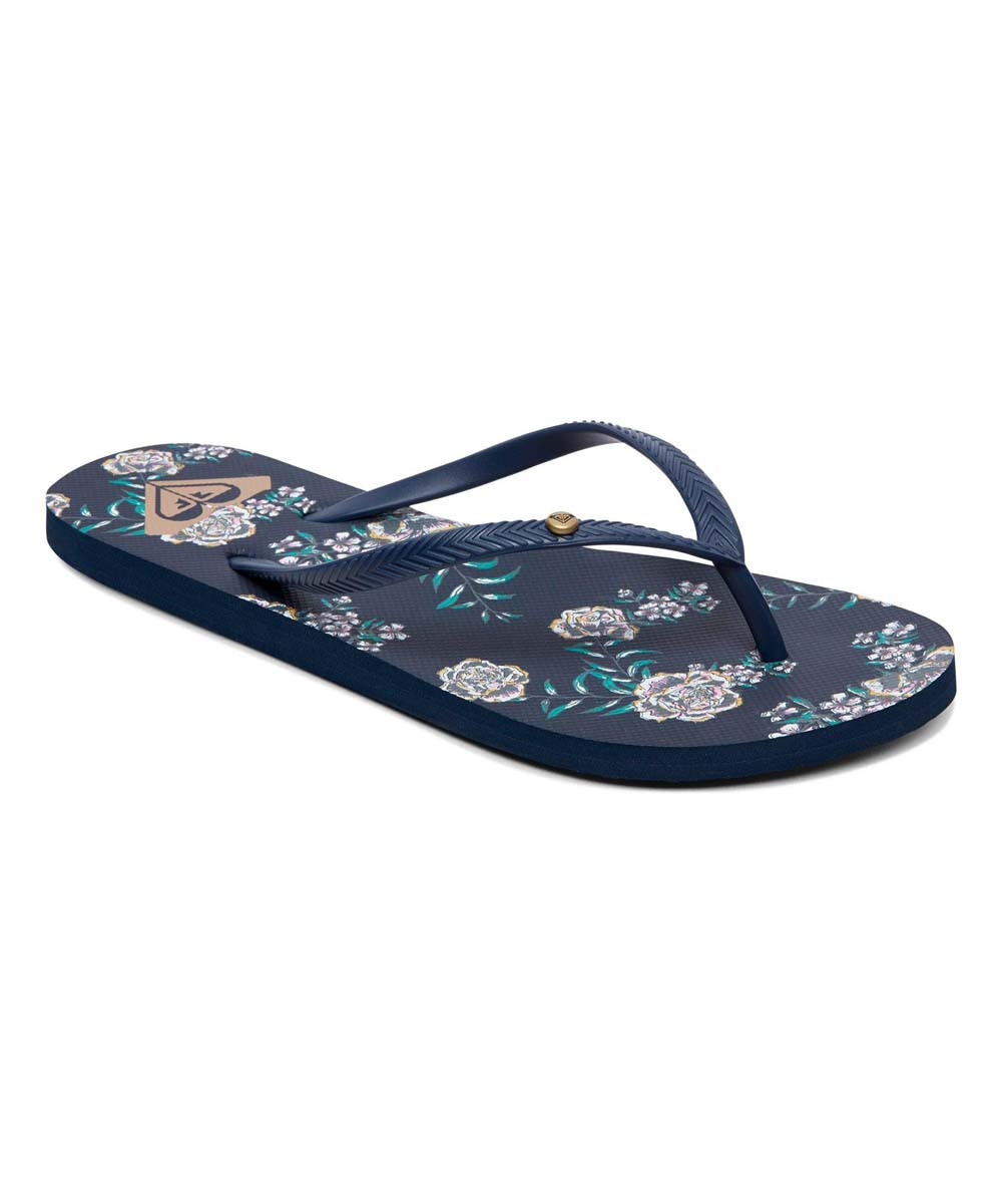 Roxy Women's Flip-Flops BLACK - Black Floral Bermuda Flip-Flop - Women | Zulily