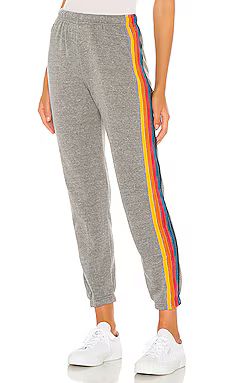 Aviator Nation 5 Stripe Sweatpants in Heather Grey from Revolve.com | Revolve Clothing (Global)