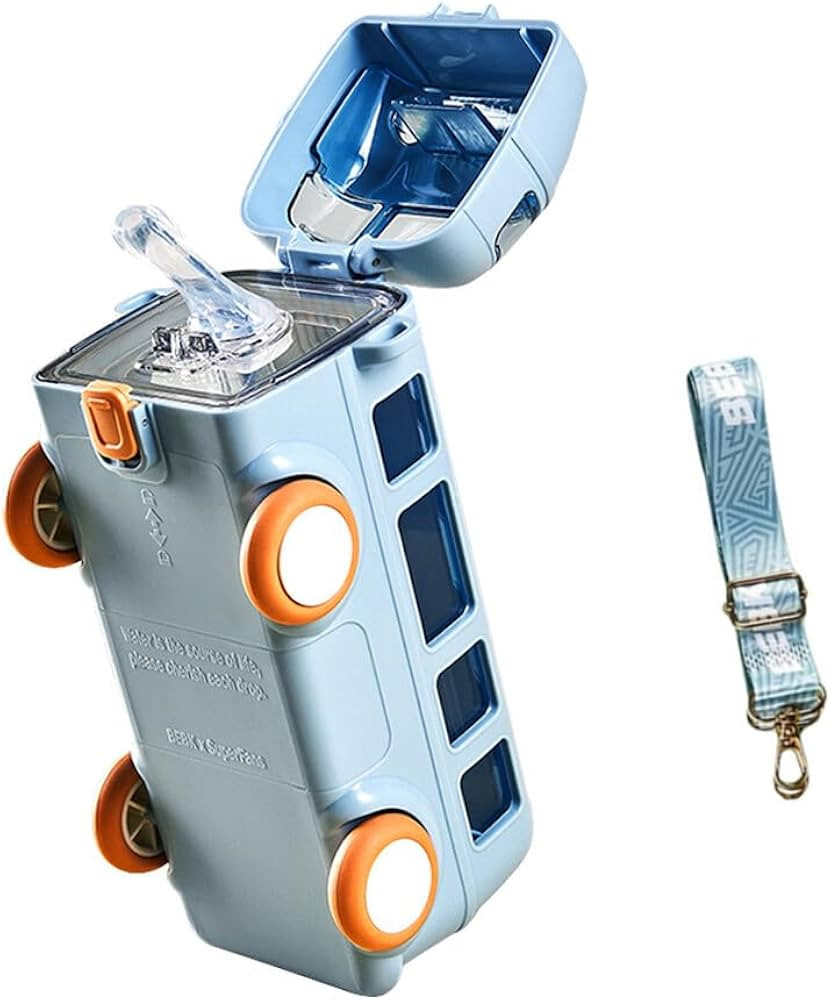 Bus Water Bottle Car Straw Water Cup 17oz Portable Bus Shaped Water Bottle with Strap Cute Drinki... | Amazon (US)