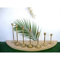 Vintage Brass Candlesticks, Set Of 7 Candle Holders, Graduated Candlesticks/9"", 8.75"", 8"", 7"", 6 | Etsy (US)