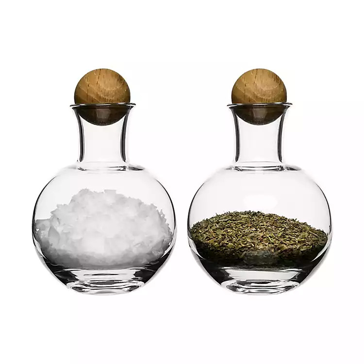 Oak Stopper Herbs and Spices 2-pc. Cruet Set | Kirkland's Home