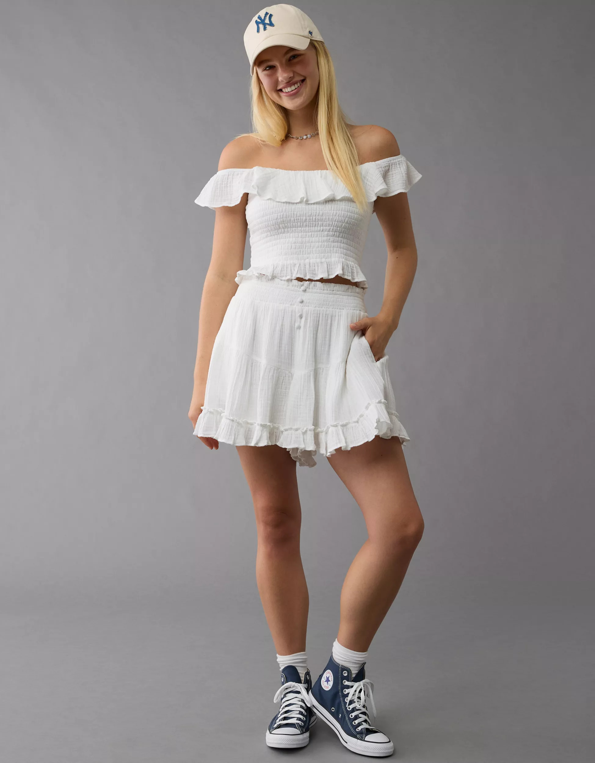 AE Off-The-Shoulder Smocked Tube Top | American Eagle Outfitters (US & CA)