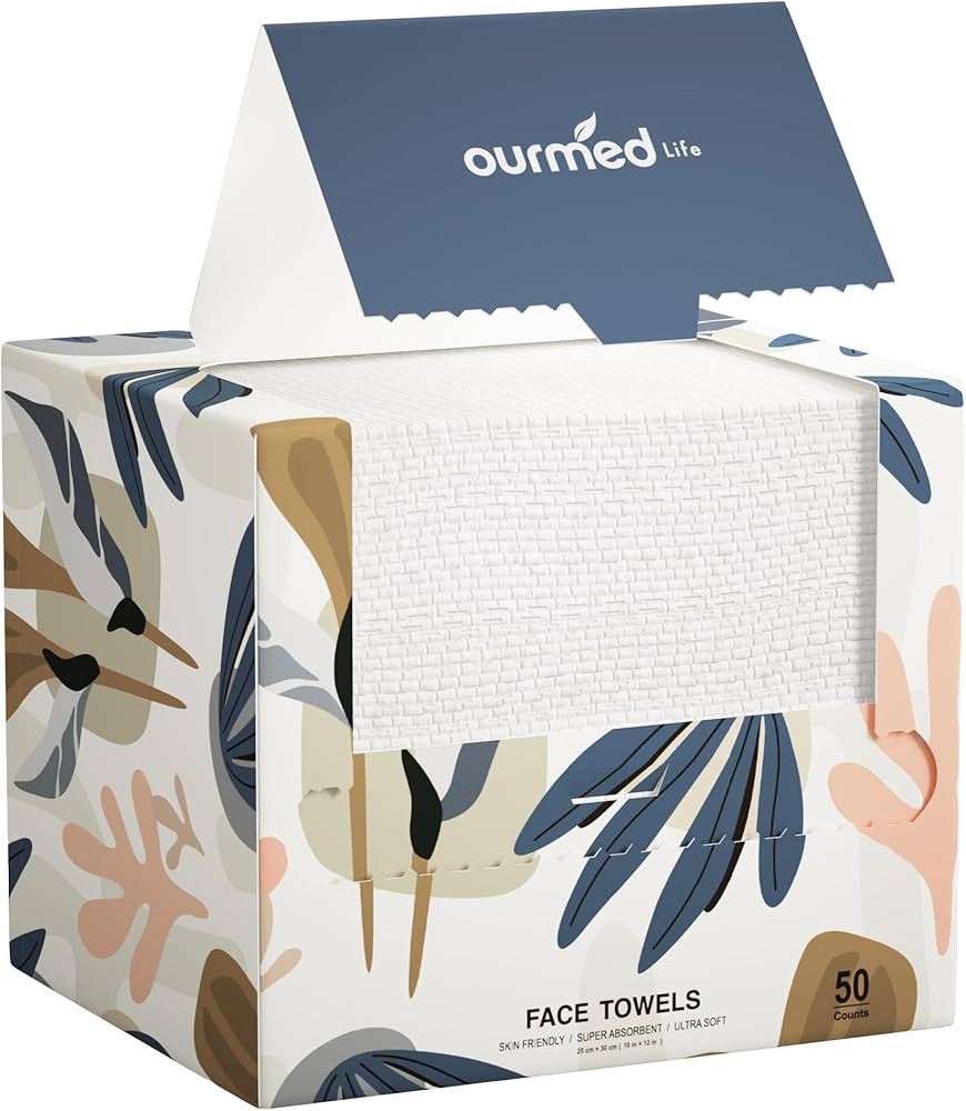 Ourmed Life Face Towels, Disposable Biodegradable Facial Towels for Sensitive Skin, Lint- free Fa... | Amazon (US)