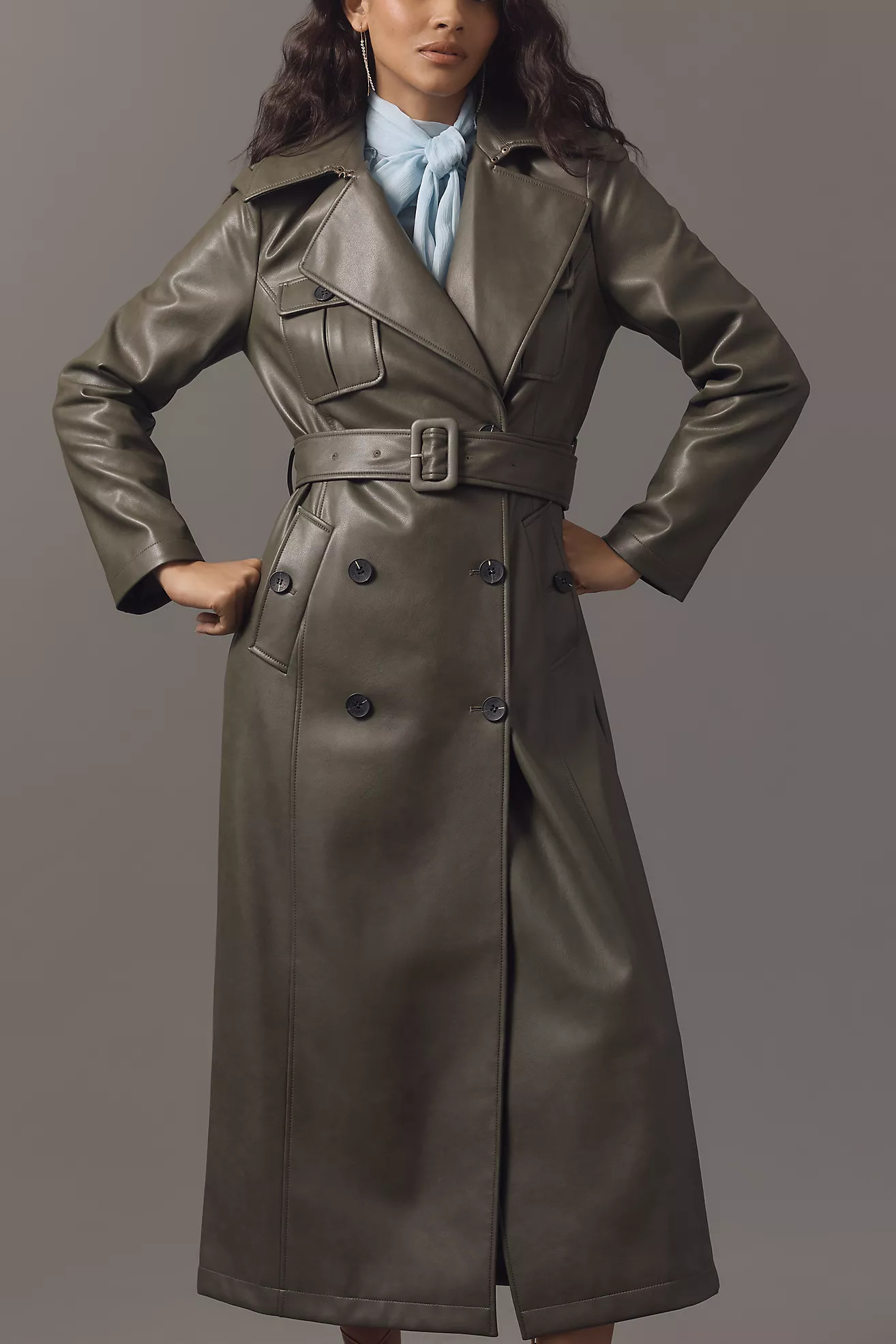 Avec Les Filles Faux Leather Utility Trench Coat | Anthropologie (US)