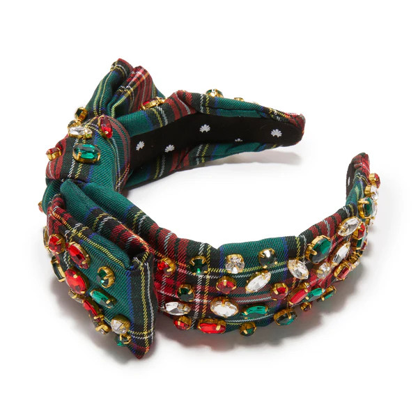 FESTIVE PLAID HOLLY GLITTERING CRYSTAL HEADBAND | LELE SADOUGHI